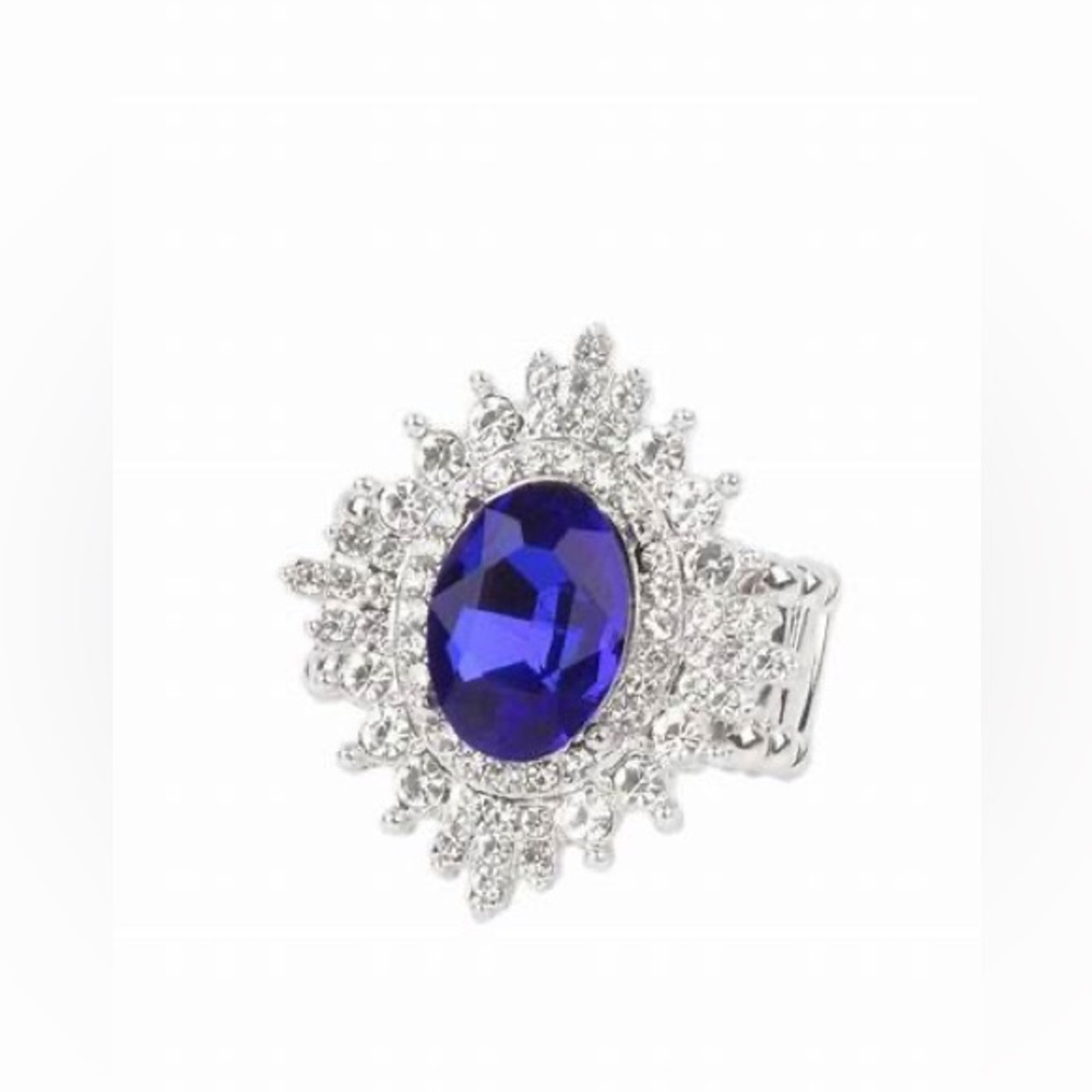 ❣️White and blue rhinestones ring❣️*